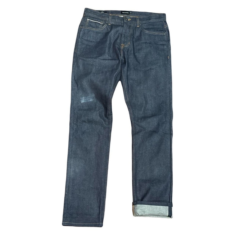 Frank And Oak Raw Blue Selvedge Slim Tapered Jeans Made in USA